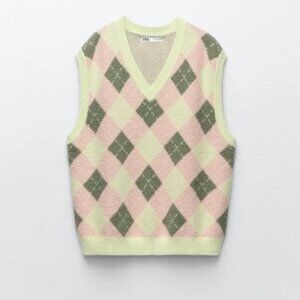Zara Argyle Vest